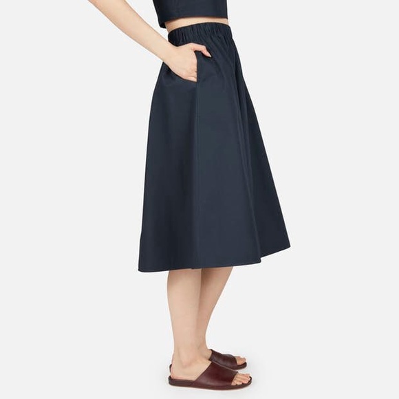 Everlane Navy Clean Cotton Pull-On Skirt *SOLD OUT - Picture 4 of 4